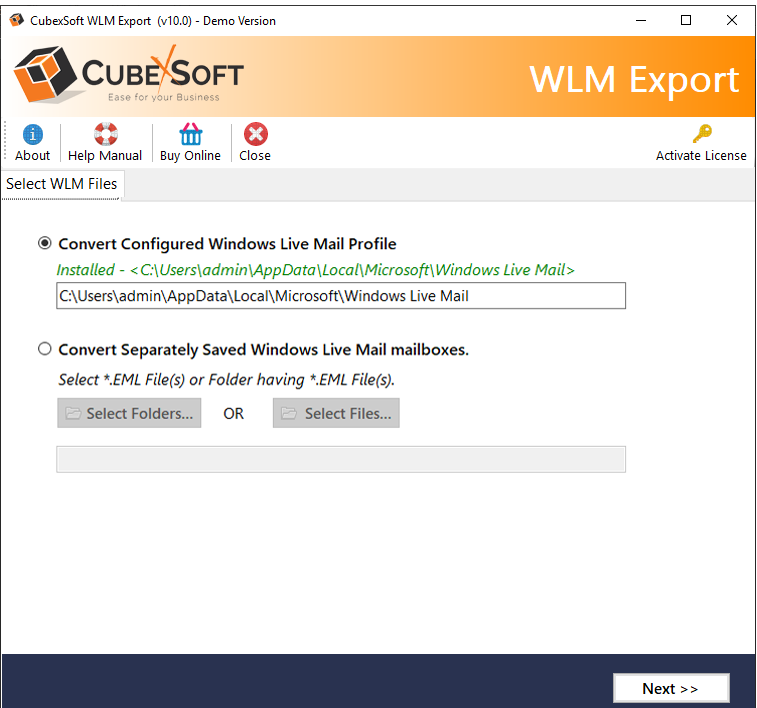 Import all WLM Files into Outlook