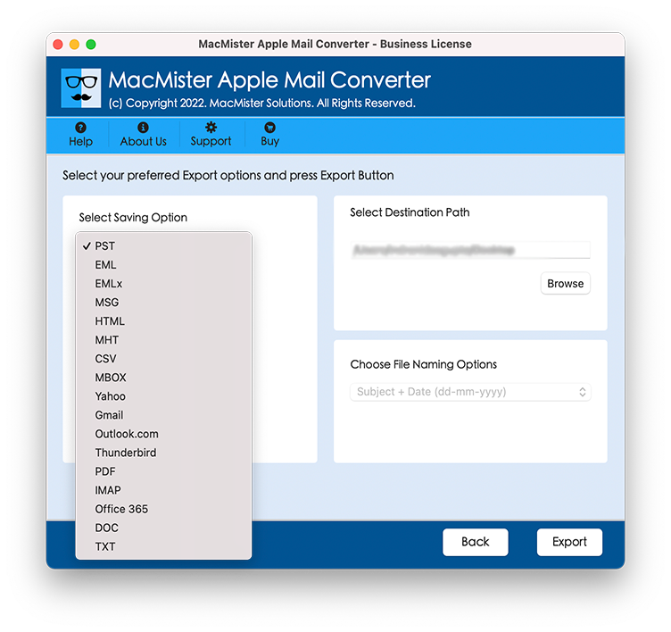 Apple Mail Export to PDF on Mac screenshot